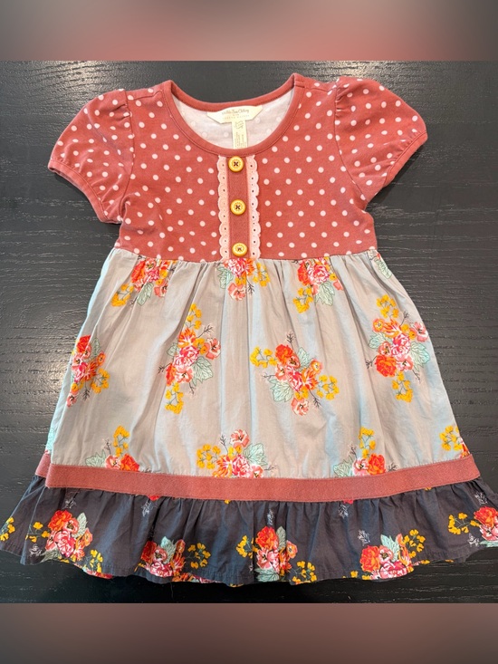 Matilda Jane Other - EUC Matilda Jane Coral Polka & Floral Tiered Dress 18-24 months